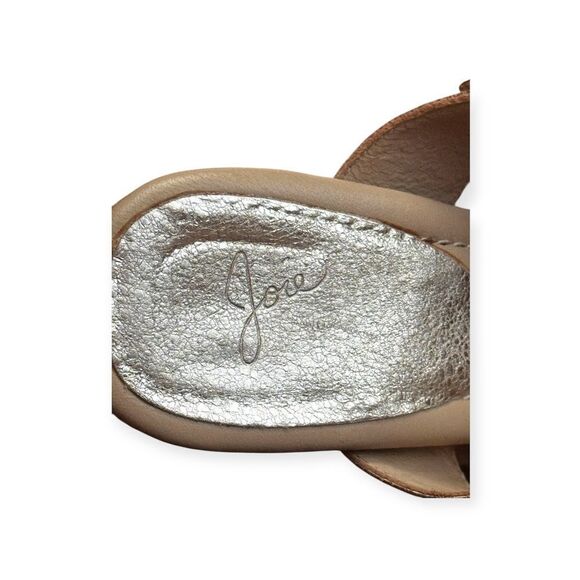 Joie Women's Lakin Leather Gold Metallic Block Heeled Strappy Sandals Sz 38 - Picture 9 of 11